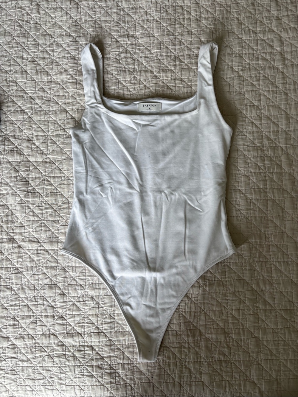 Babaton White Tank-Style One-Piece Bodysuit